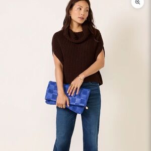 525 America Dark Brown Cowl Neck Sweater